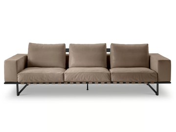 KRISTALL - 3 seater sled base leather sofa by i 4 Mariani - view 2